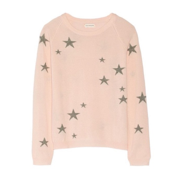 Chinti & Parker Slouchy Star Intarsia Cashmere Jumper Sweater, Pink & Gray sz. M - Picture 17 of 17